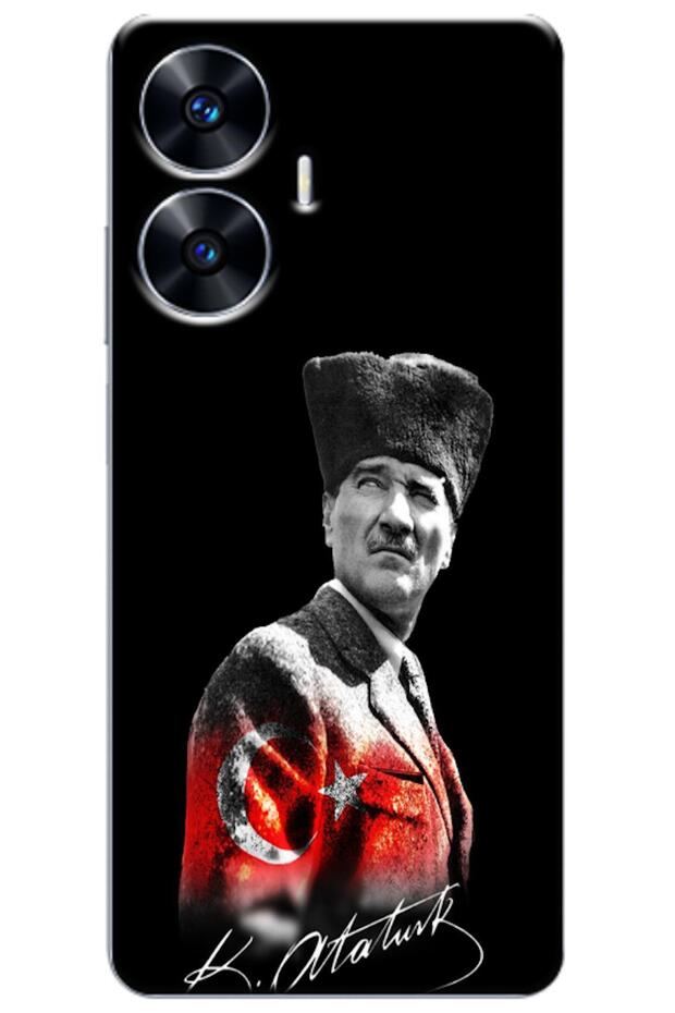 Realme C55 Compatible Case: Mustafa Kemal Atatürk Design V2 (Printed)