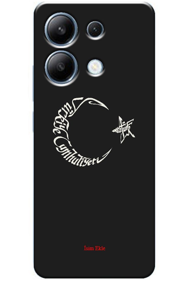 Xiaomi Poco X6 Compatible Case with Crescent Moon, Star, and Atatürk (Printed)
