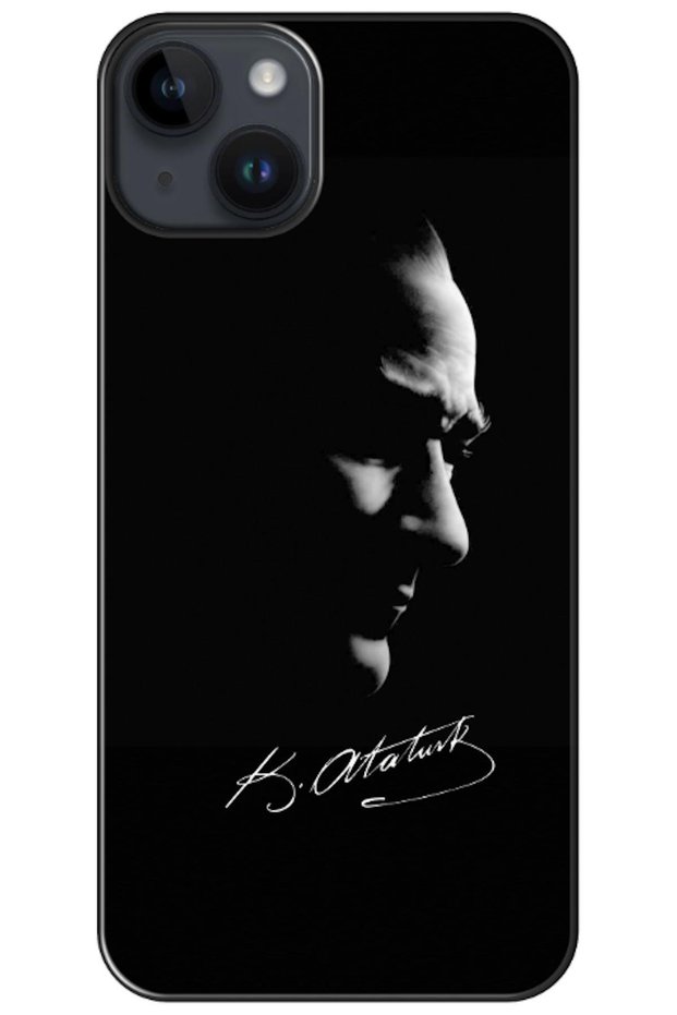Apple iPhone 14 Compatible Case: Mustafa Kemal Atatürk Black (Printed)