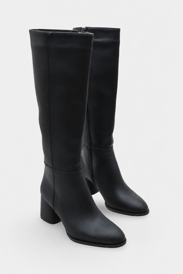 Cathrine Oval-Toe Side-Zip Closure Heeled Women's Boots