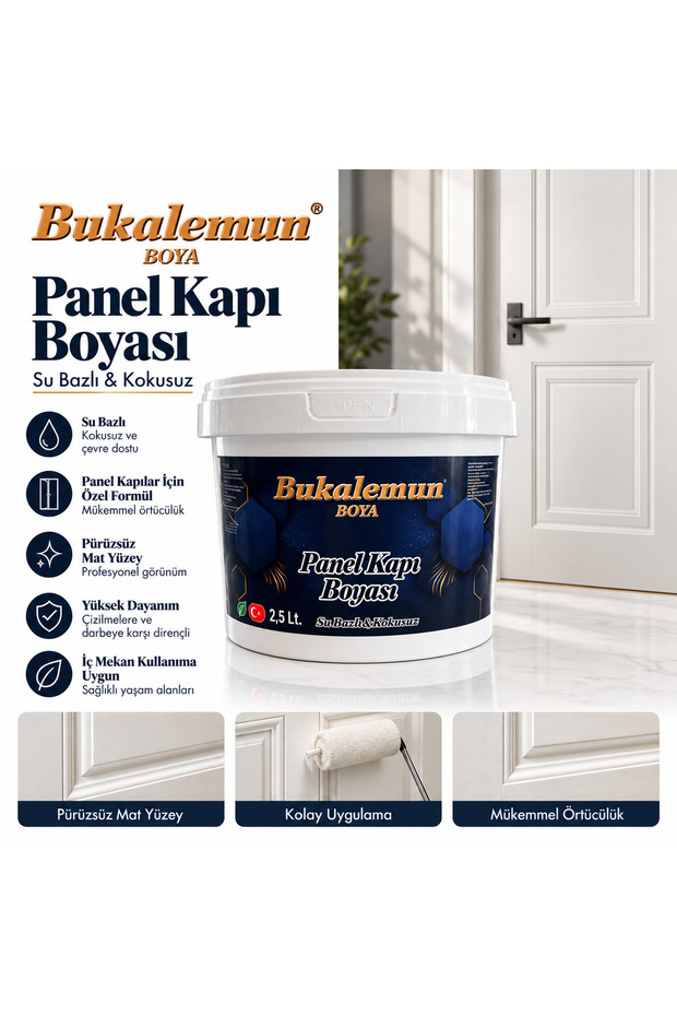 Su Bazlı Panel Kapı Boyası 2,5 Litre