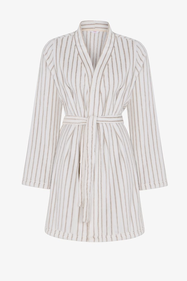 Ecru Not Today Fluffy Slogan Patterned Long Sleeve Dressing Gown