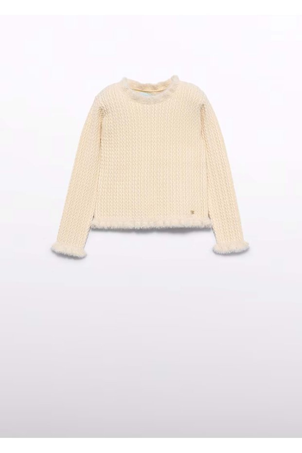 Girl's Knitted Sweater Cream