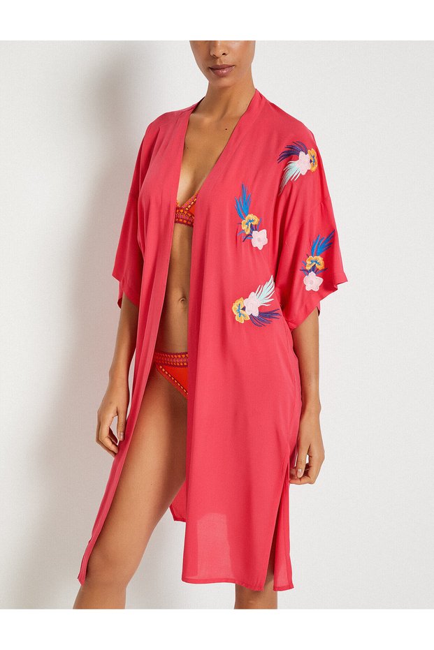 Women's Pink Kimono 8YAK68180BW