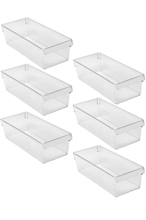 6-Piece Refrigerator Organizer Set for Inside the Cabinet Storage Containers 360*150*100 mm - Transparent