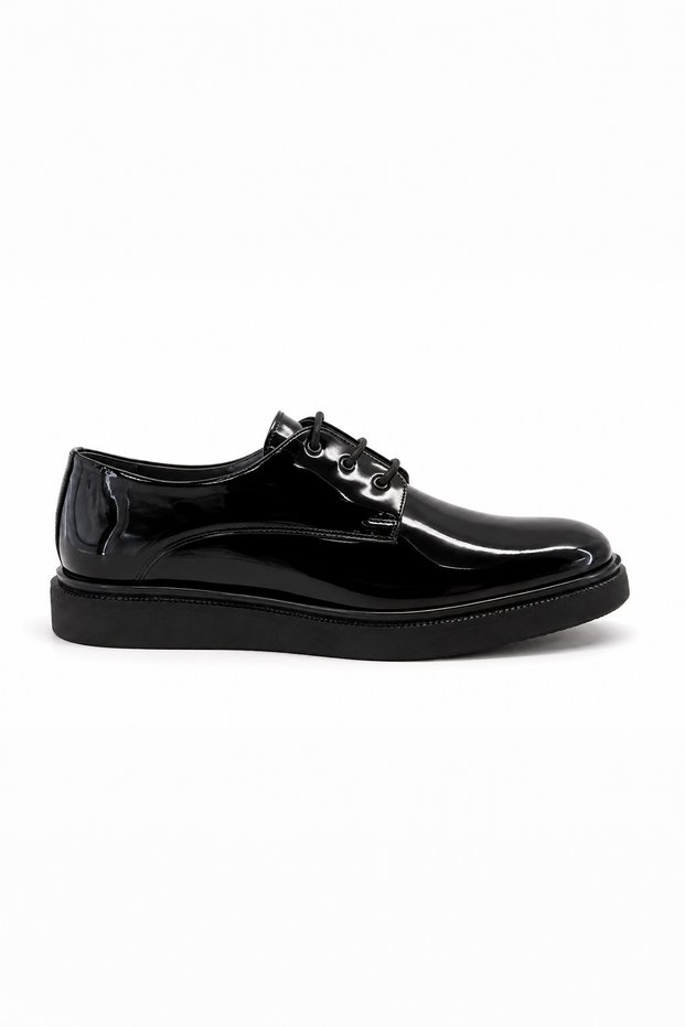 Men's Black Seasonal Patent Leather Eva Sole Shoes