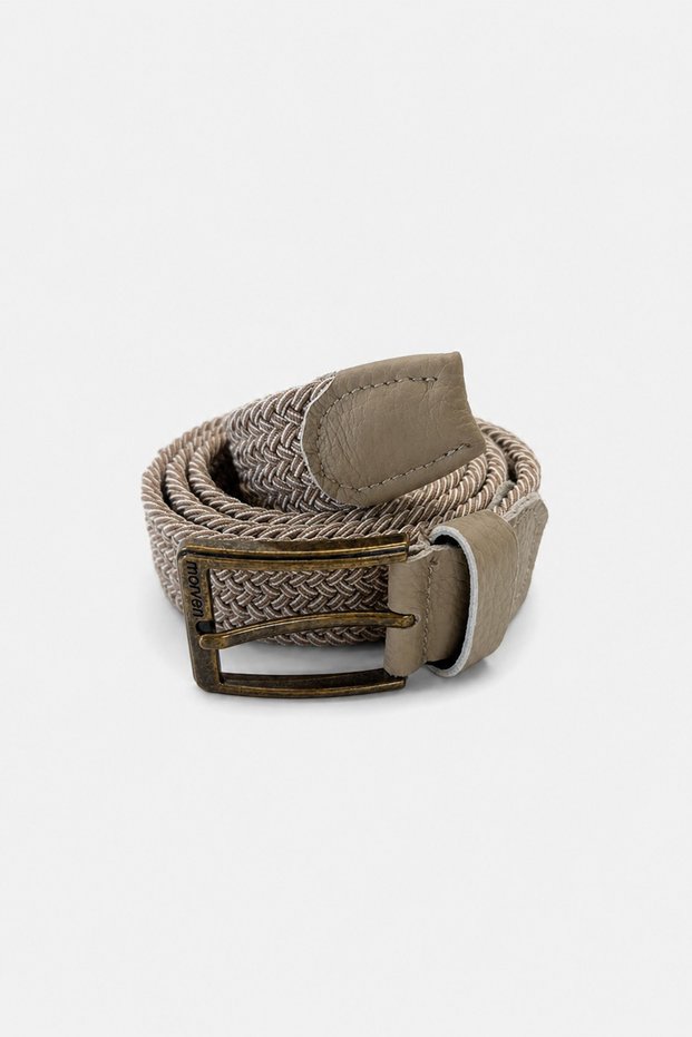 Men's Beige - Ecru Casual Elastic Knitted Belt