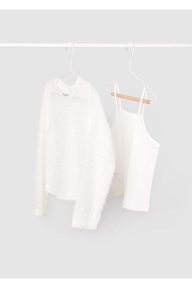 Girl's 2-Piece Sweater Set White
