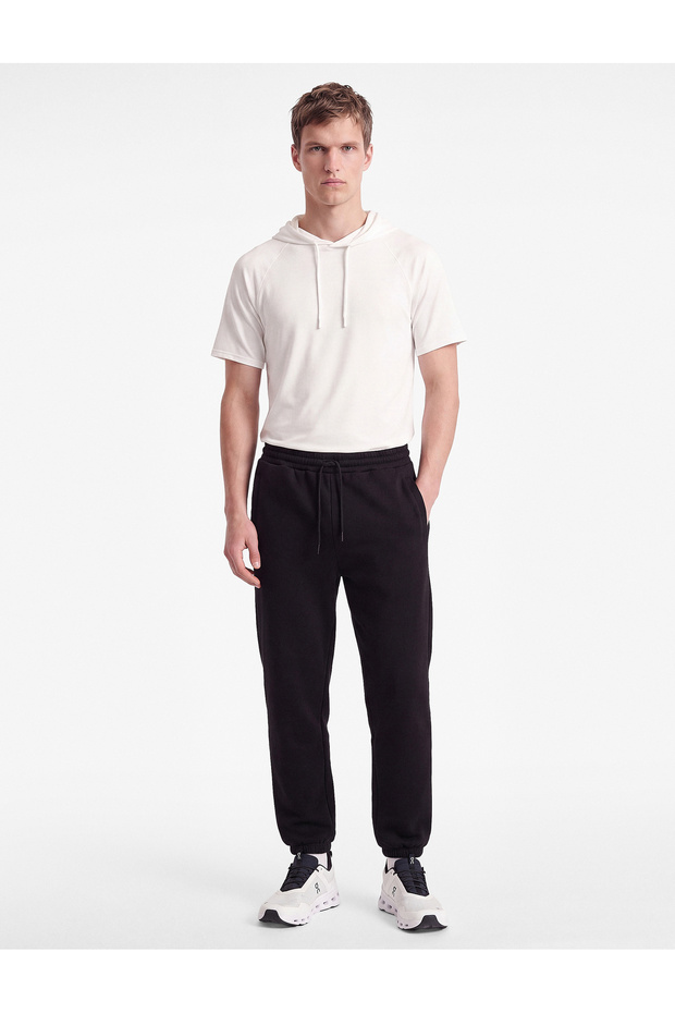Three-Threaded, Elastic Cuffed, Pocketed, Lace-Up Waist Jogger Sports Sweatpants