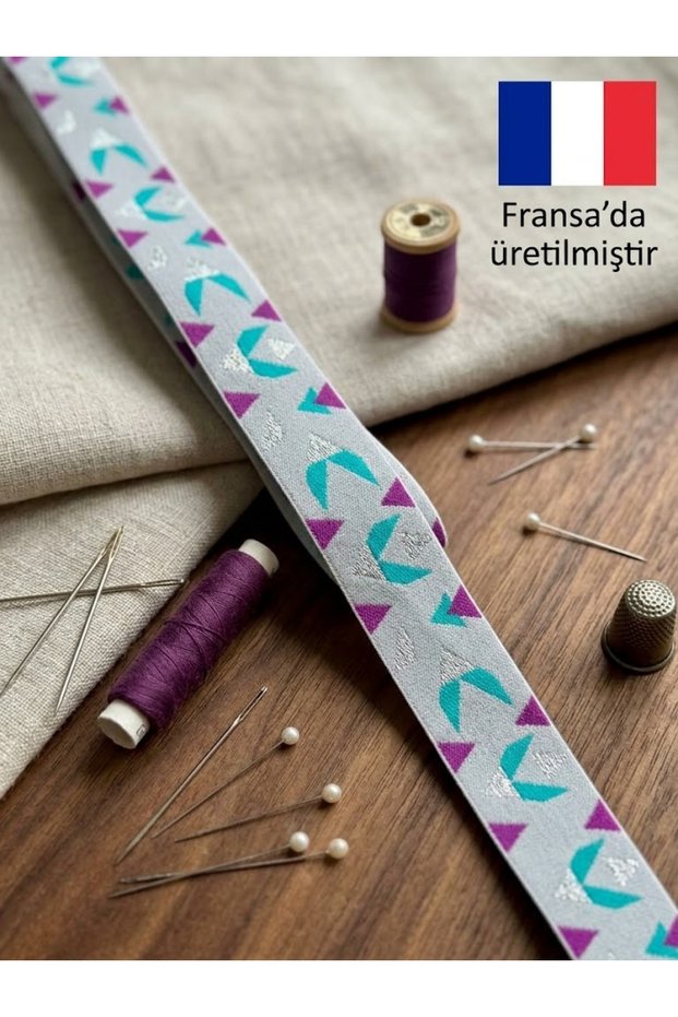 French Lurex Detailed Patterned Elastic 35mm - 10 Meters