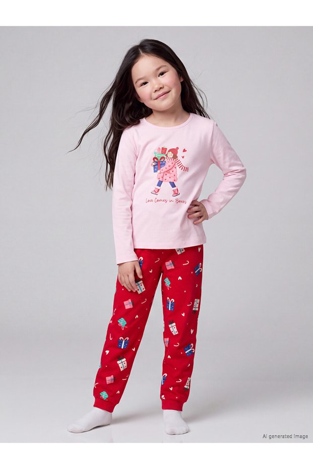 Sparkling Choices Christmas Themed Girls' Pajama Set from Shining Store