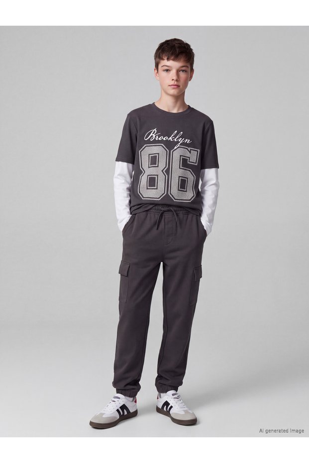 Peak New Season Anthracite Boys' Cargo Jogger Pants