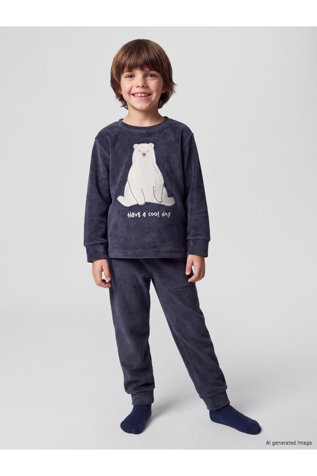 Timeless Clothing & Timeless Choices Embroidered Boys' Velvet Pajama Set