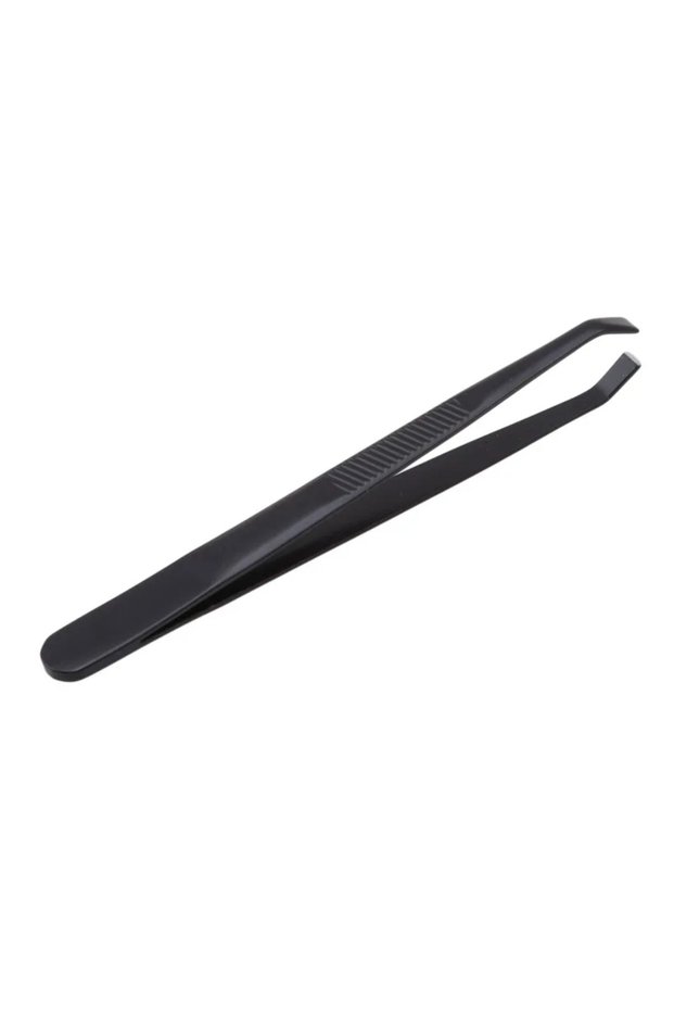 black 1PCS Eyebrow Tweezers Facial Hair Removal Clip Stainless Steel Flat Slant Tip Eyebrow Eyelash