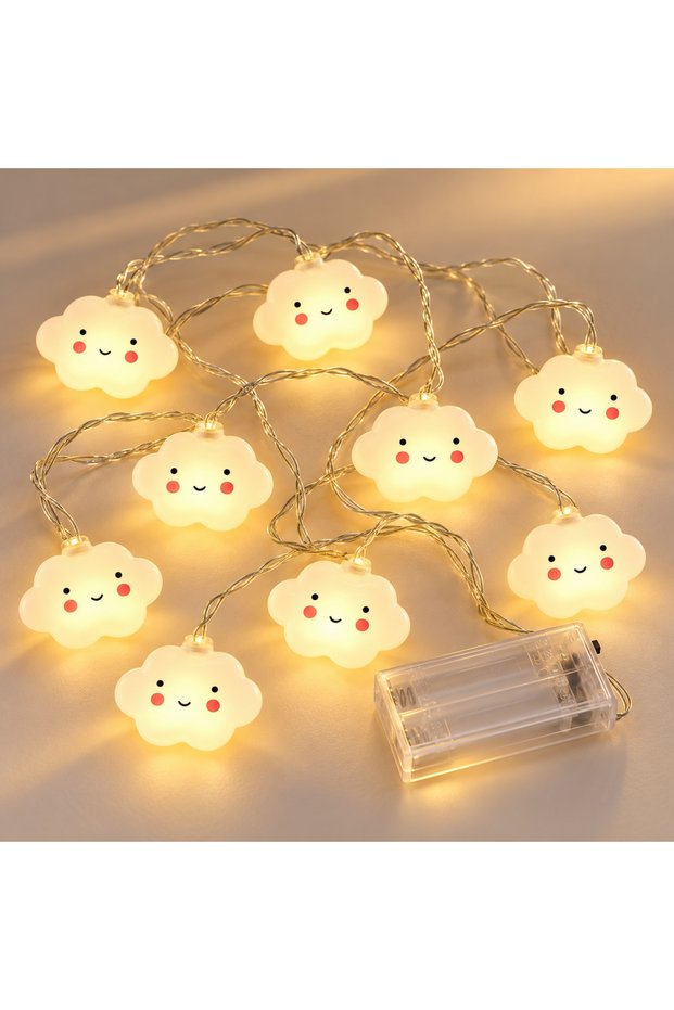 Cloud Shaped 10 Led Light String – 2 Meter Decorative Lighting, Cute Cloud Led, Mz-314