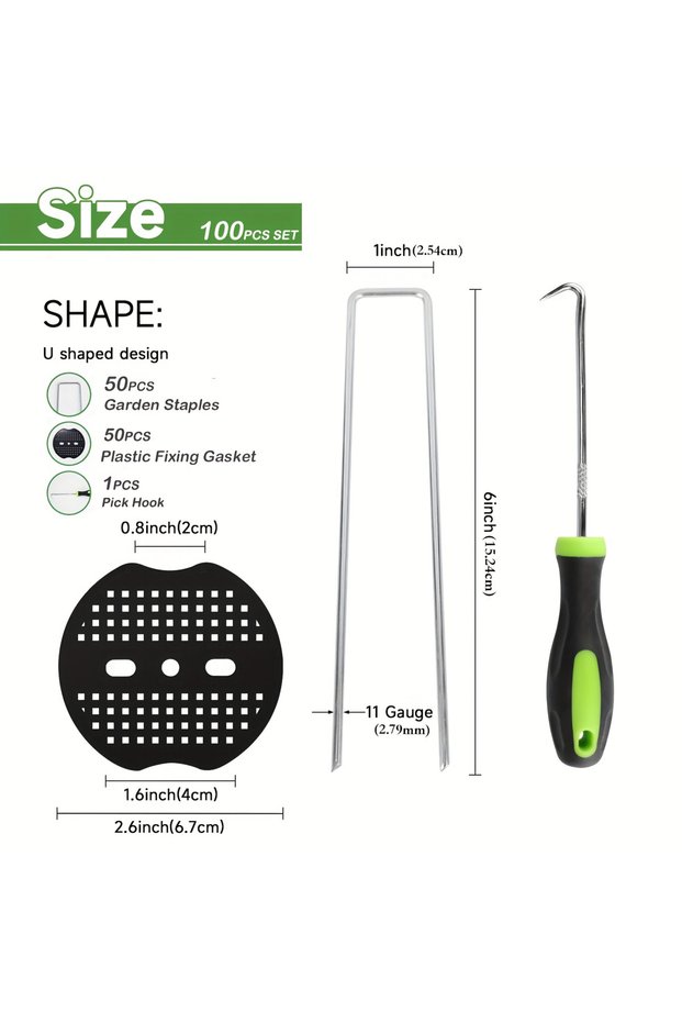 100 pcs 100/200/400pcs 6 Inch Hot-dip Galvanized Landscape Staples Plant Cover Stakes 11 Gauge Tent