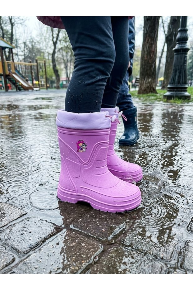 Konay Ab48 Girls' Wool Inside Rain Boots