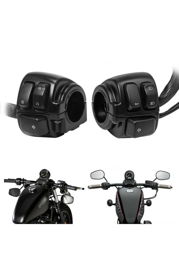 Motorcycle Black 1" Handlebar Turn Signal Control Switch For Harley XL883 Sportster Dyna V-ROD Softa