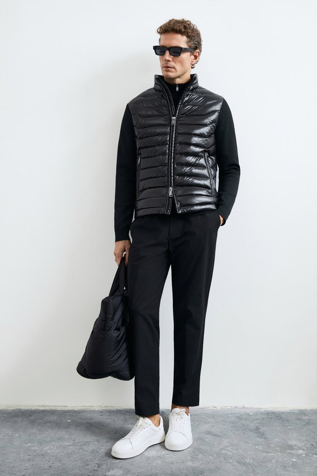 Glen Men's Knitted Goose down Inflatable Coat Black