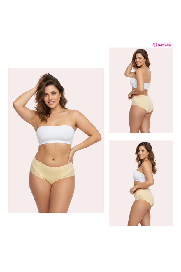 Women's Cotton in Lace Bato Panties - 3-Piece Trial Pack - High Waist
