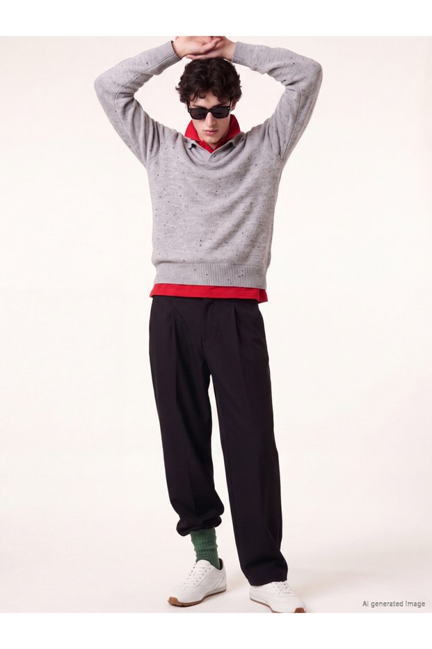 Sparkling Choices by Shining Store Devrik Roba Collar Men's Knitwear Sweater