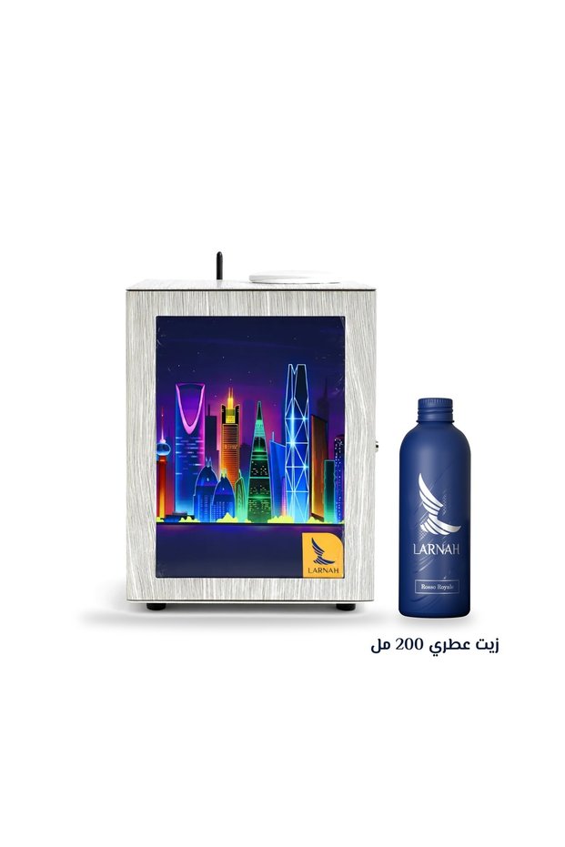 جهاز تعطير ذكي بشاشة عرض صغيرة LB1500 – رمادي + زيت عطري 200 مل هدية