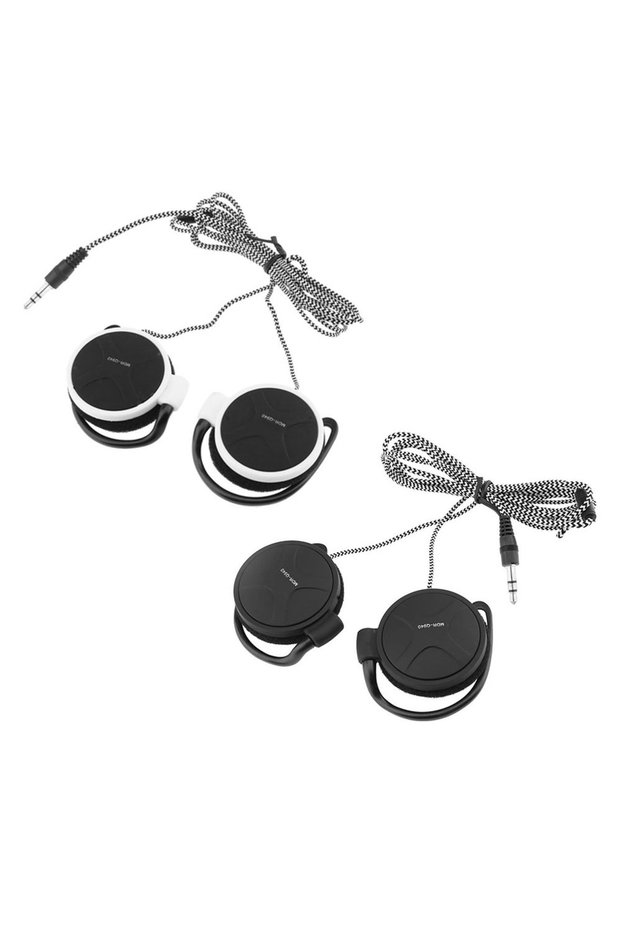 WHITE 3.5mm Wired Gaming Headset On-Ear Sports Headphones Ear-hook Music Earphones for Smartphones T