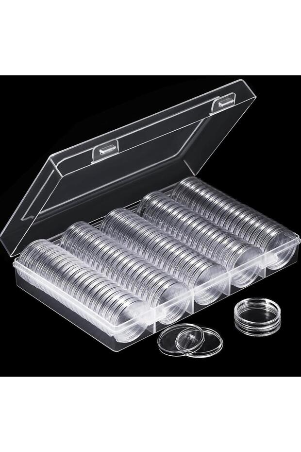100pcs 30mm 100Pcs Clear Coin Capsule Holder Case 27/30mm Transparent Commemorative Collectable Coin