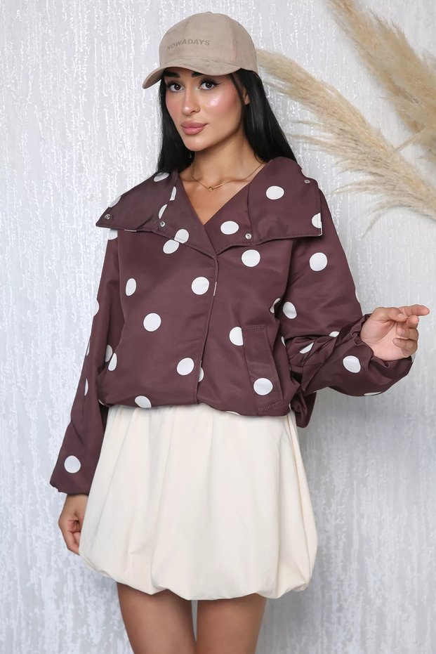 Perry Women's Elastic Front Snap Polka Dot Seasonal Coat