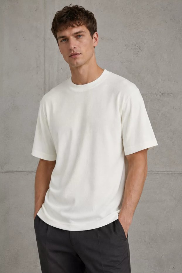 Men's Patterned Crew Neck T-Shirt
