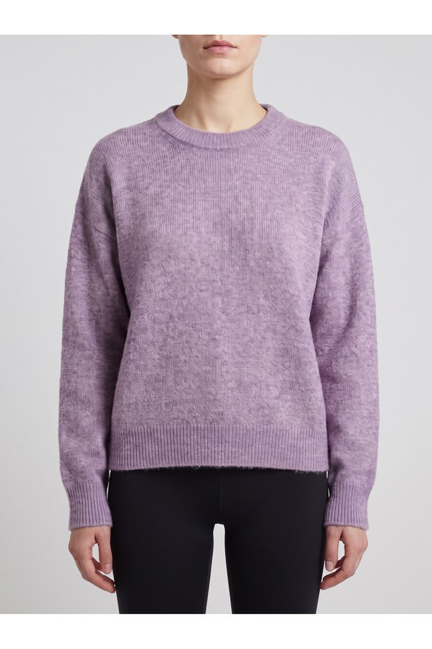 Women's Purple Color Crew Neck Sweater Sweater