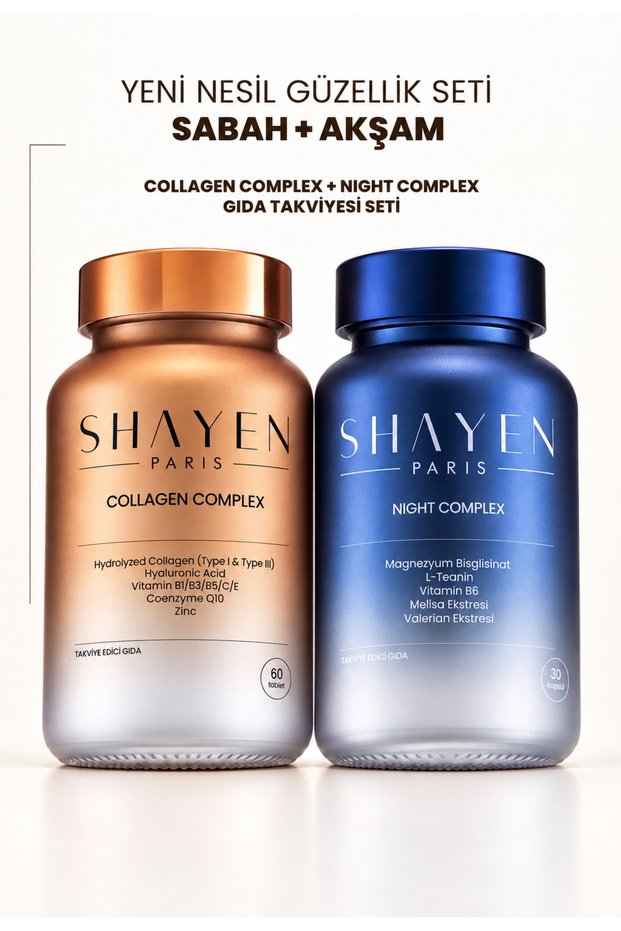 Morning & Evening Longevity Supplement Set™, Holistic Dietary Supplement for Inner Beauty, Collagen Complex™ and Night Complex™, Helps Promote Stress-Free Balance