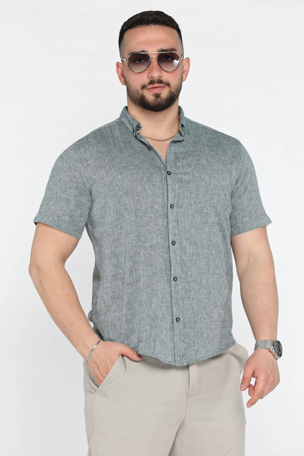 Men's Short Sleeve Linen Shirt