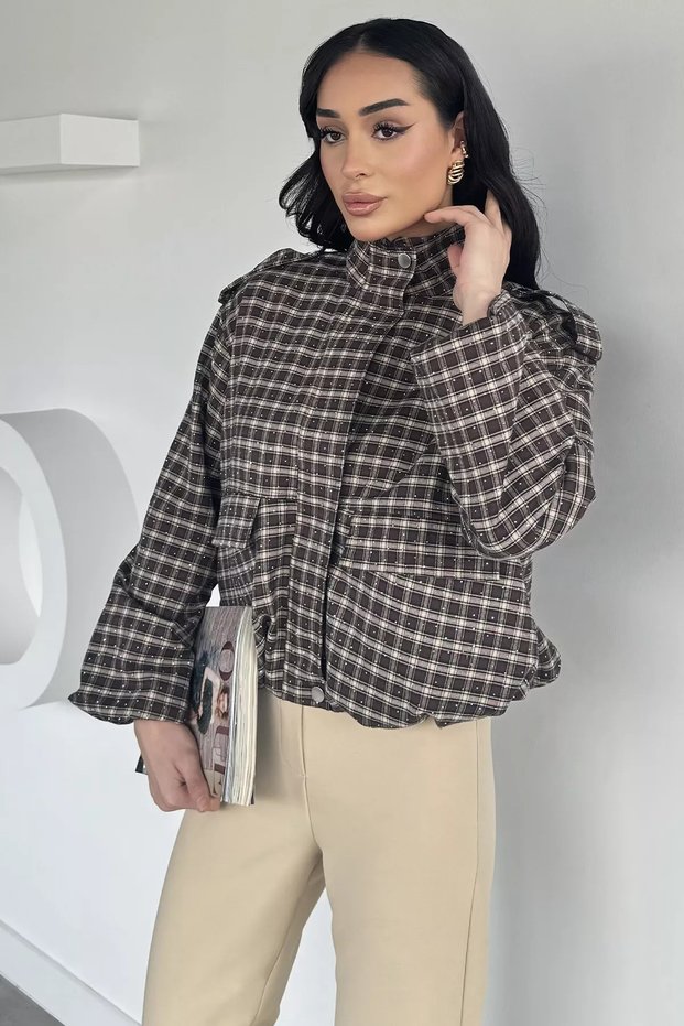 Gülseli Plaid Patterned Seasonal Jacket