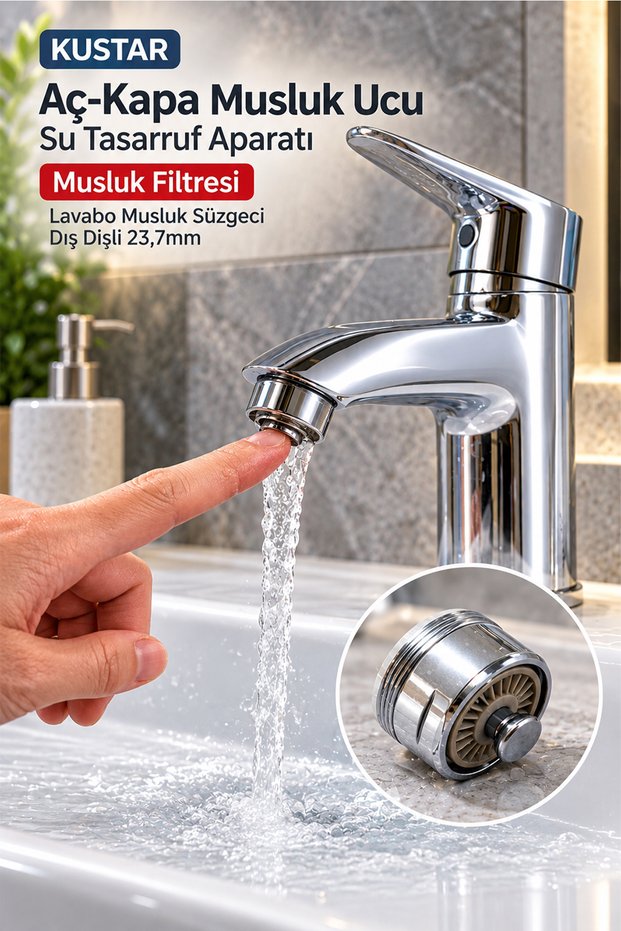 On-Off Faucet Tip Water Saving Device Faucet Filter Sink Faucet Strainer External Thread 23.7mm