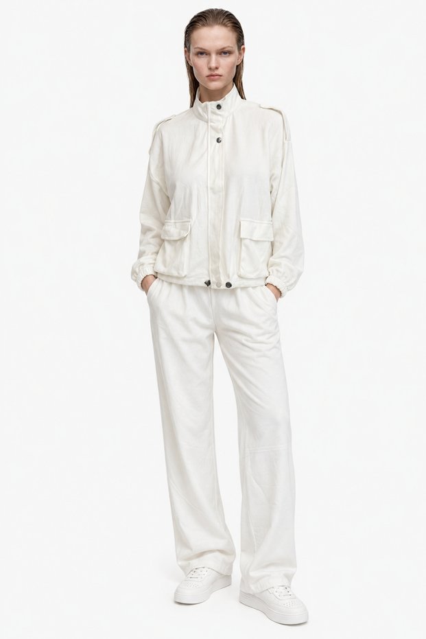 Modal Top and Bottom Set with Flap Pockets