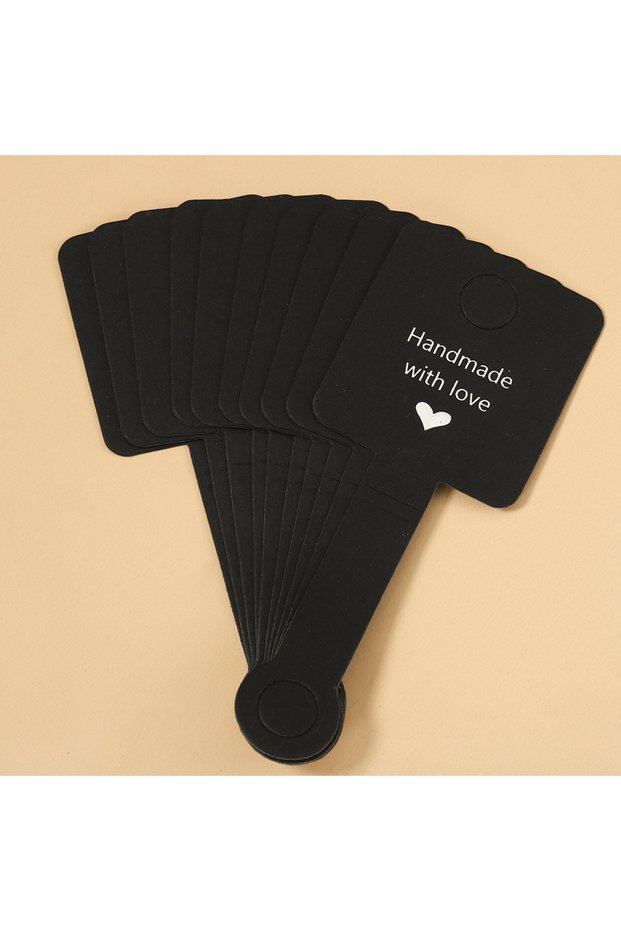 black 50pcs 4x10cm Self Adhesive Kraft Paper Card Bracelet Necklace Jewelry Hanging Holder for Small
