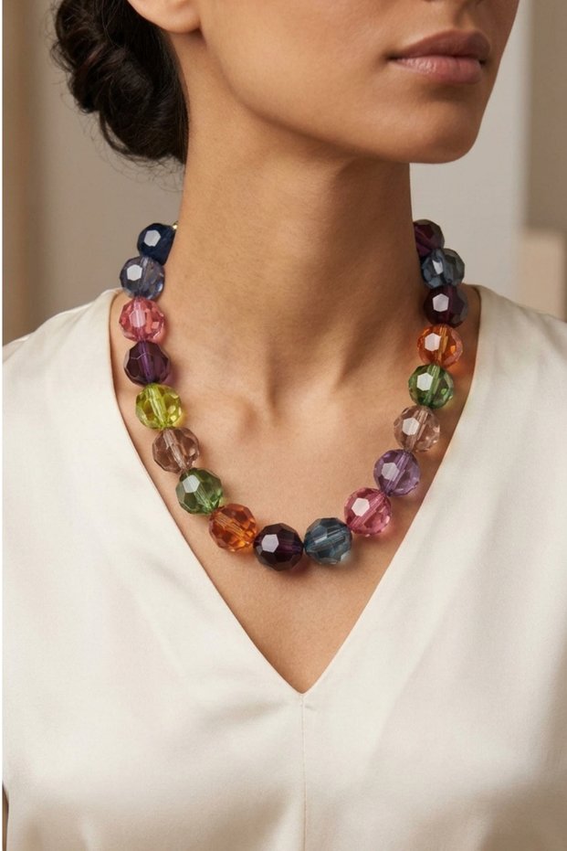 RAINBOW SHINY CRYSTAL STYLE NECKLACE