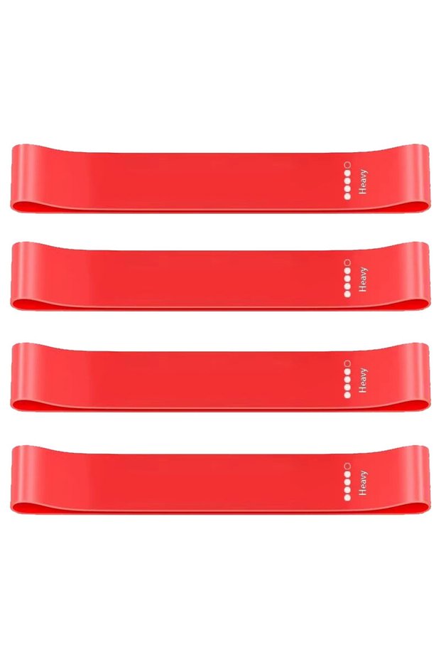 Red-4PCS 1/2/4 pcs Yoga Resistance Bands Fitness Elastic Bands Gym Strength Training Pilates Latex