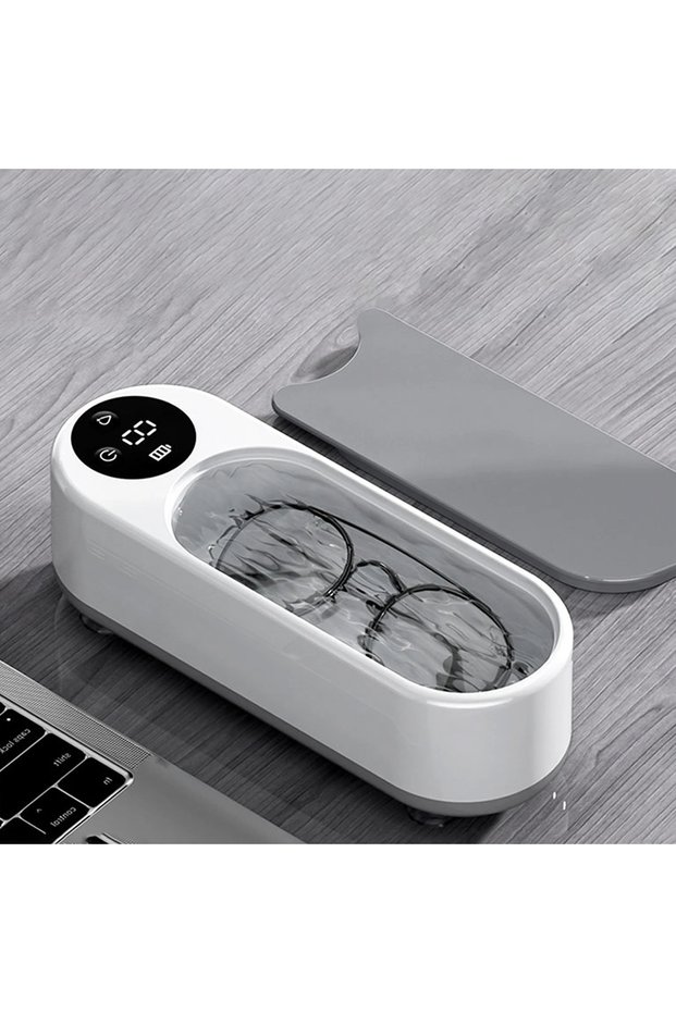 Grey High-Frequency Glasses Cleaner - 1pc Wireless Multi-Purpose Cleaning Machine for Eyewear & Acce