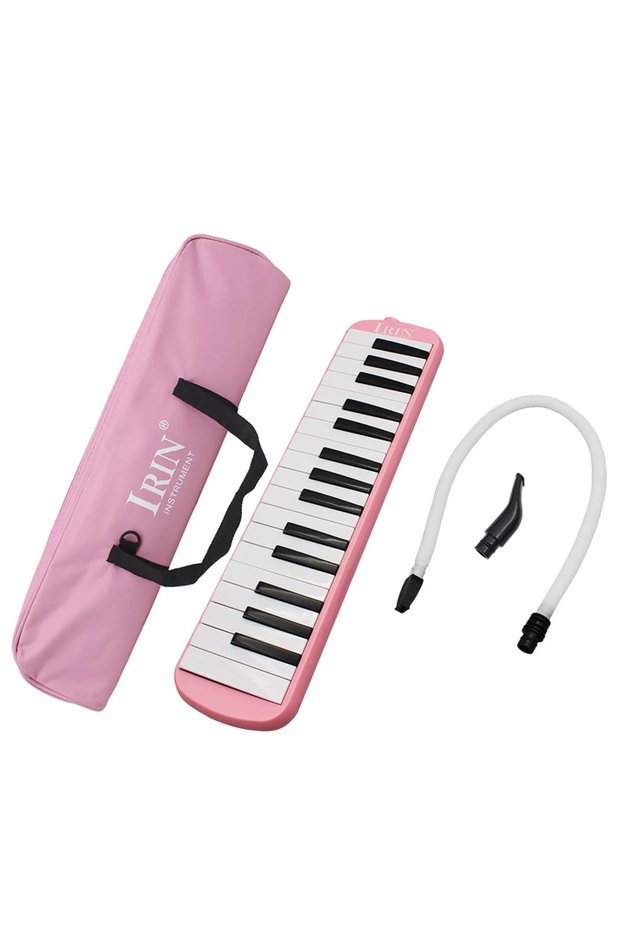 Pink IRIN Portable 32 Keys Piano Melodica Set with Carrying Bag Professional Durable Melodic Playing
