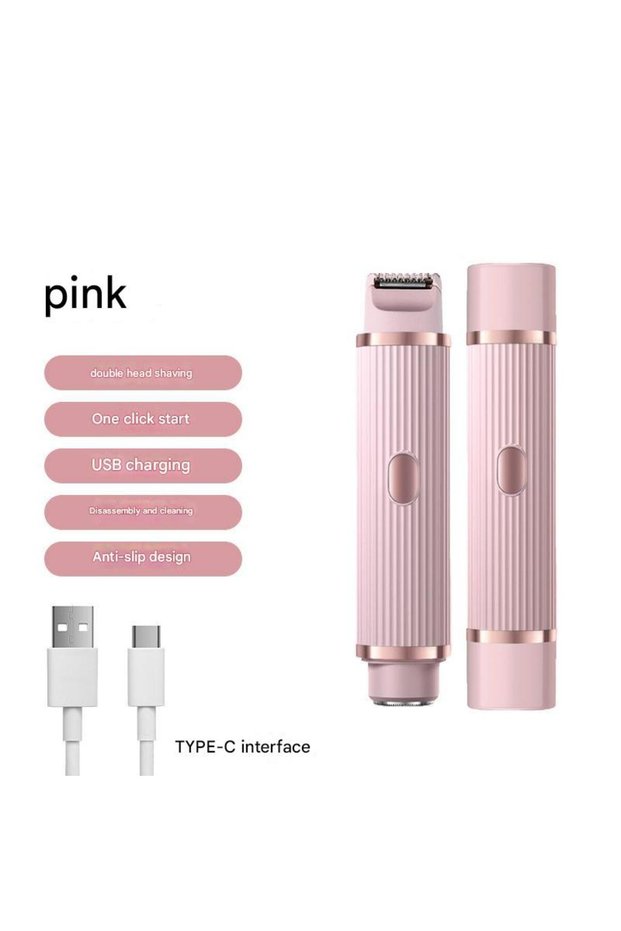 Pink 2in1 Electric Portable Hair Trimmer Shaver for Men and Women with Hair Removal Function
