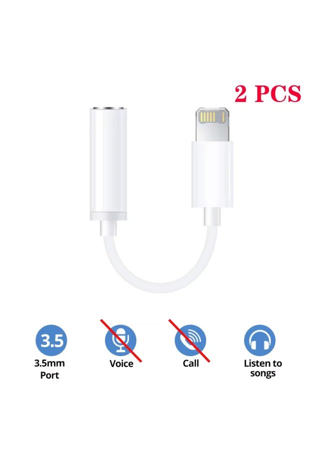 2PCS Only Music For Lightning to 3.5mm Jack AUX Audio Cable Adapter for iPhone 11/12/13/14 pro Max/S