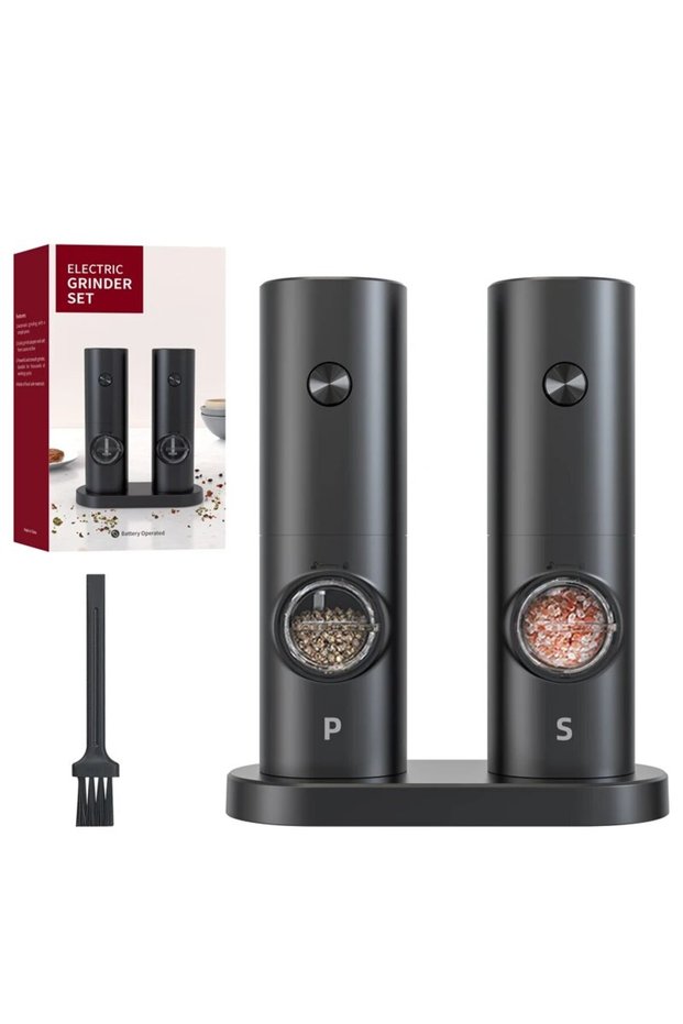 Grinding Set Electric Automatic Mill Pepper And Salt Grinder With LED Light Adjustable Coarseness Pa