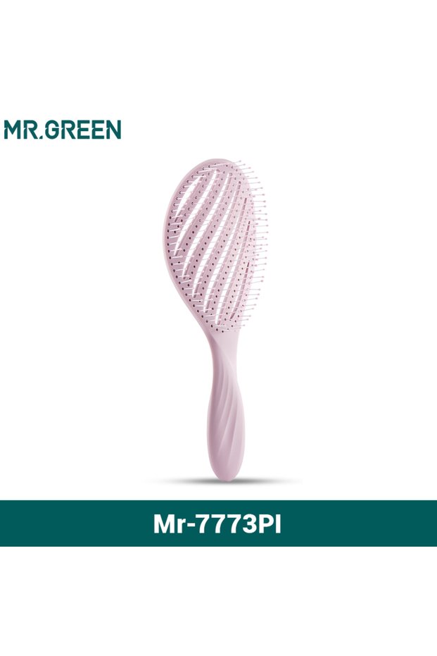 MR.GREEN Mr-7773LP(PINK) MR.GREEN Hollow Out Hair Brush Scalp Massage Combs Hair Styling Detangler F