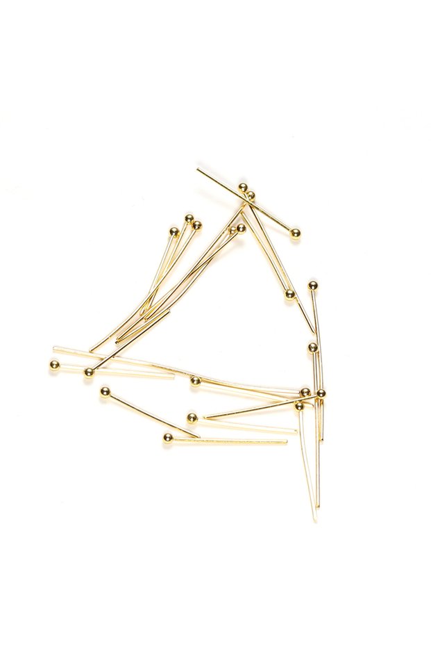 30mm Gold color 50Pcs 0.6mm Stainless Steel Water Gold Plated Head Pins DIY Earrings Findings for Ha