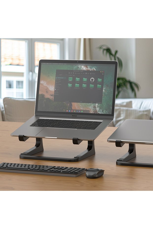 black Ergonomic laptop stand with keyboard stand - portable desktop lift, suitable for MacBook, PC,