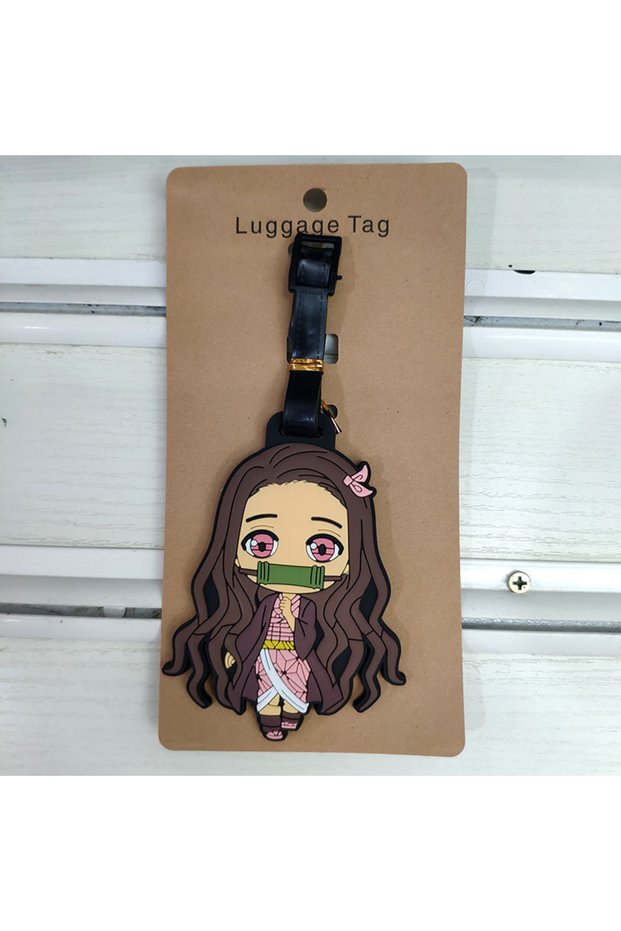 Bandai Kamado Nezuko Popular "Demon Slayer" luggage tags, cartoon character design, flat mouth, easy