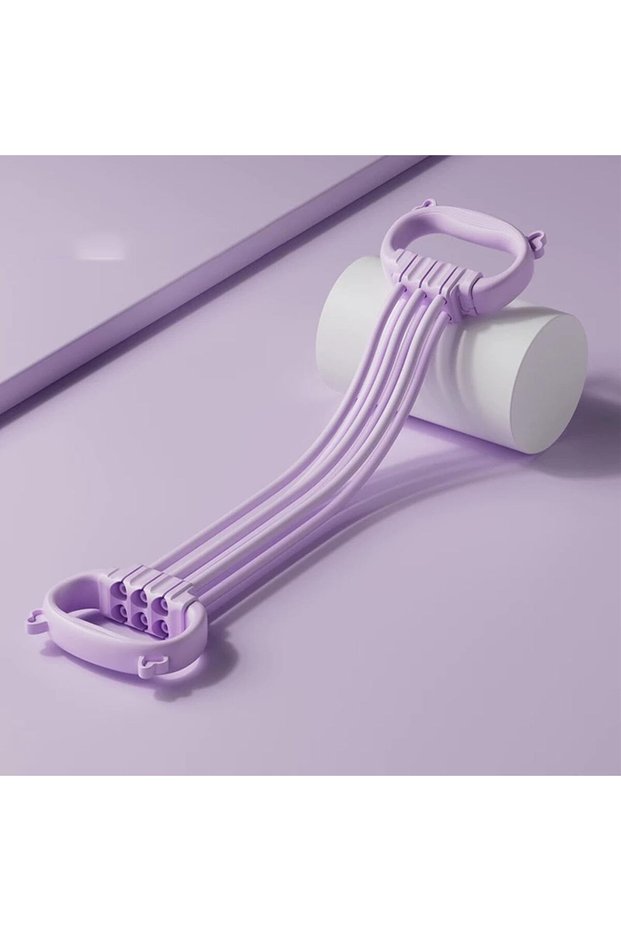 PURPLE Adjustable Resistance Band, 6-Tube Exercise Band with Comfortable Handles, Multi-Functional F