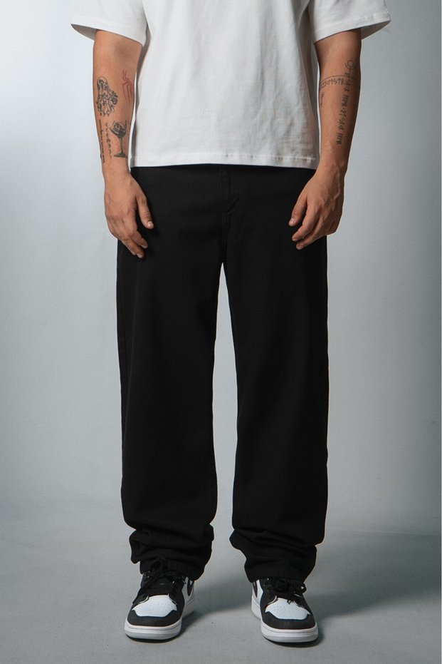 Black Urban Men's Baggy Jean Trousers Uk1082Sy